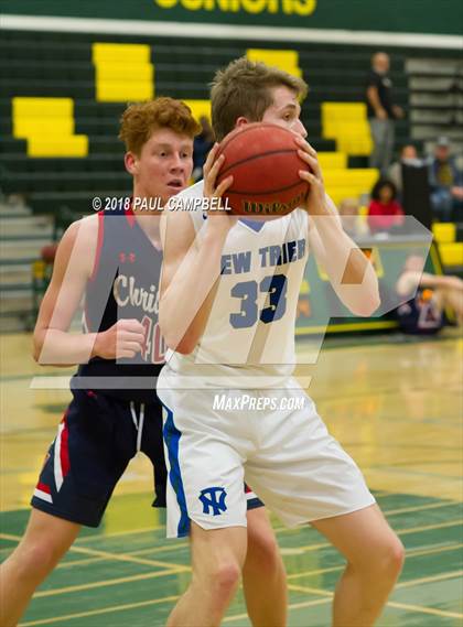 Thumbnail 2 in New Trier vs Scottsdale Christian Academy (Horizon Holiday Hoops Tournament) photogallery.