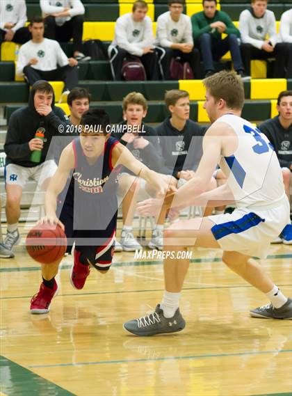 Thumbnail 3 in New Trier vs Scottsdale Christian Academy (Horizon Holiday Hoops Tournament) photogallery.