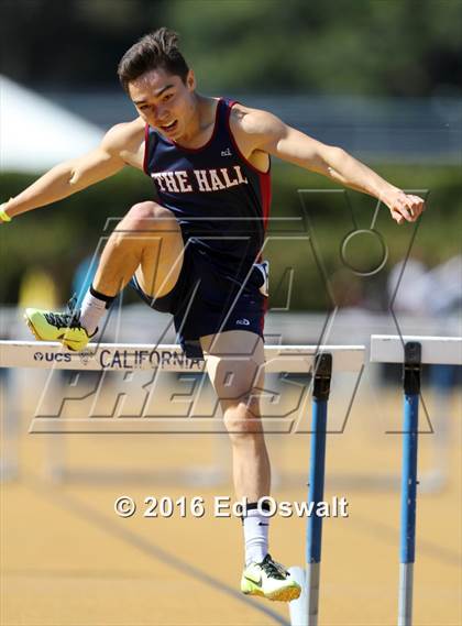 Thumbnail 1 in CIF NCS Masters Track and Field Championships (Boys 300 Meter Hurdles) photogallery.
