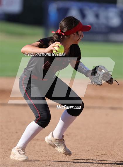 Thumbnail 3 in Reedley @ Fowler (CIF CS Softball Championships-Division 3) photogallery.