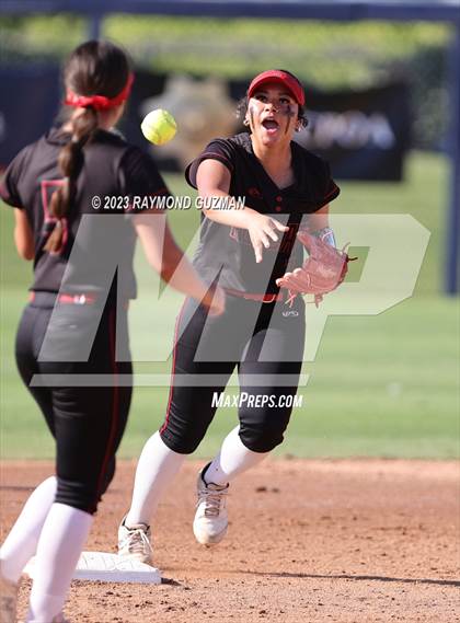 Thumbnail 3 in Reedley @ Fowler (CIF CS Softball Championships-Division 3) photogallery.
