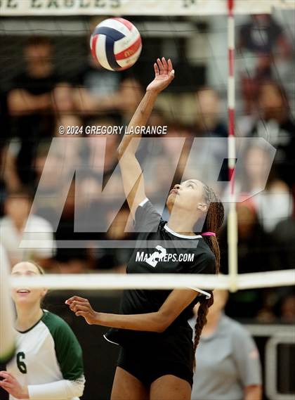 Thumbnail 3 in V.R. Eaton vs Lake Ridge(UIL 6A Volleyball Bi-district) photogallery.