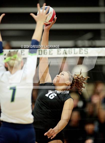 Thumbnail 2 in V.R. Eaton vs Lake Ridge(UIL 6A Volleyball Bi-district) photogallery.