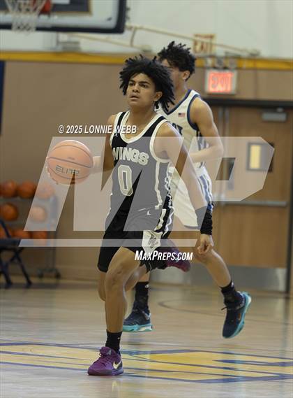 Thumbnail 3 in Wings Academy vs. Archbishop Molloy (Shooting Stars Basketball Showcase) photogallery.