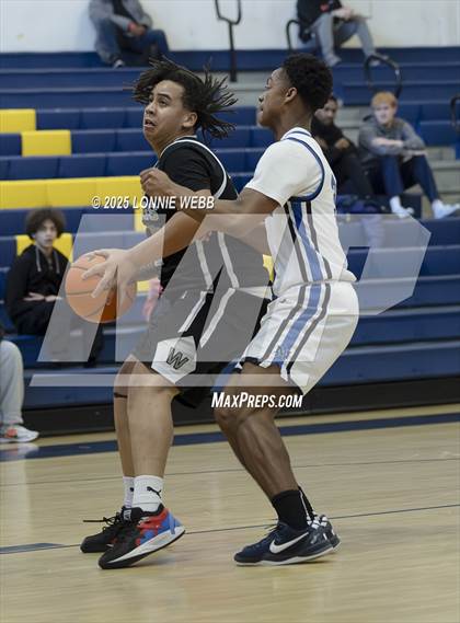 Thumbnail 2 in Wings Academy vs. Archbishop Molloy (Shooting Stars Basketball Showcase) photogallery.