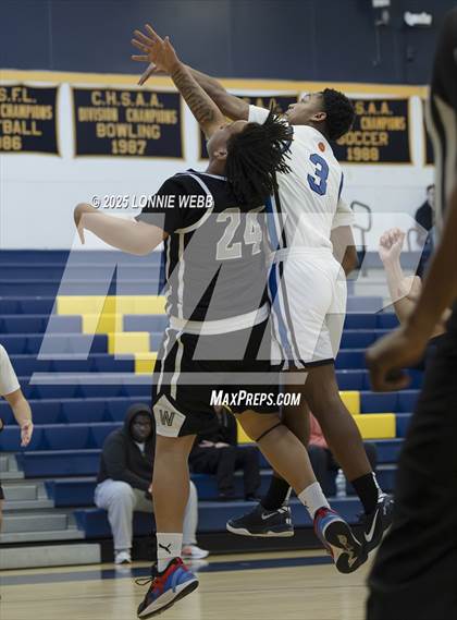 Thumbnail 3 in Wings Academy vs. Archbishop Molloy (Shooting Stars Basketball Showcase) photogallery.