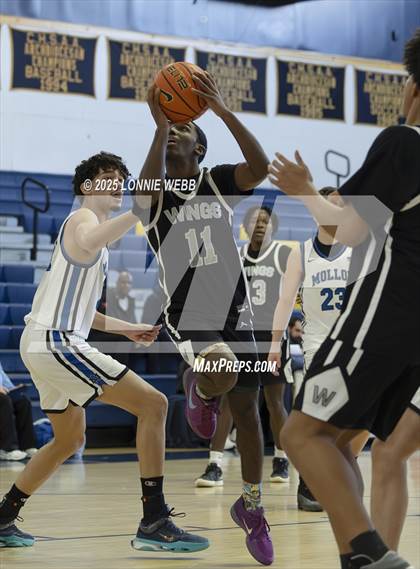 Thumbnail 2 in Wings Academy vs. Archbishop Molloy (Shooting Stars Basketball Showcase) photogallery.