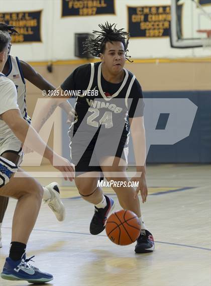 Thumbnail 3 in Wings Academy vs. Archbishop Molloy (Shooting Stars Basketball Showcase) photogallery.