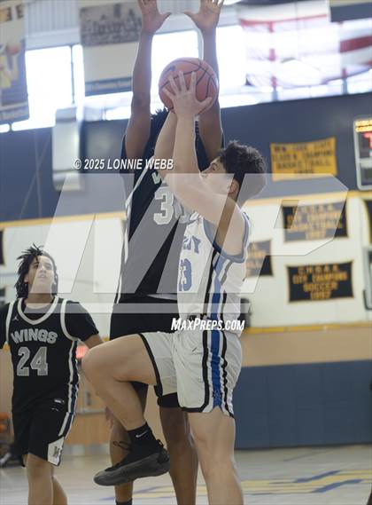 Thumbnail 3 in Wings Academy vs. Archbishop Molloy (Shooting Stars Basketball Showcase) photogallery.