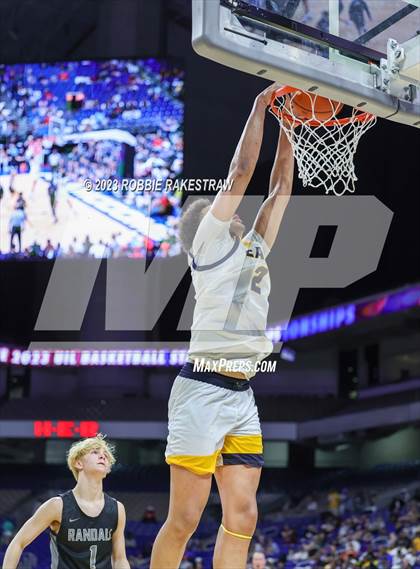 Thumbnail 3 in Randall @ Oak Cliff Faith Family Academy (UIL 4A Basketball State Semifinal) photogallery.