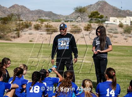 Thumbnail 1 in Safford vs Desert Edge (PCDS Girls Soccer Desert Classic) photogallery.