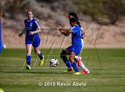 Thumbnail 1 in Safford vs Desert Edge (PCDS Girls Soccer Desert Classic) photogallery.
