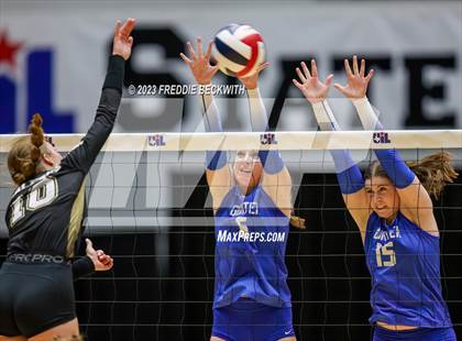 Thumbnail 1 in Gunter vs. Bushland (UIL 3A Volleyball Final) photogallery.