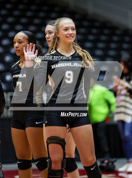 Thumbnail 2 in Gunter vs. Bushland (UIL 3A Volleyball Final) photogallery.