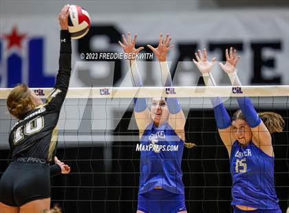 Thumbnail 3 in Gunter vs. Bushland (UIL 3A Volleyball Final) photogallery.