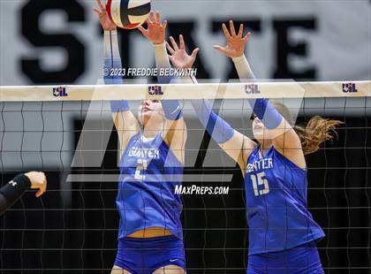 Thumbnail 3 in Gunter vs. Bushland (UIL 3A Volleyball Final) photogallery.