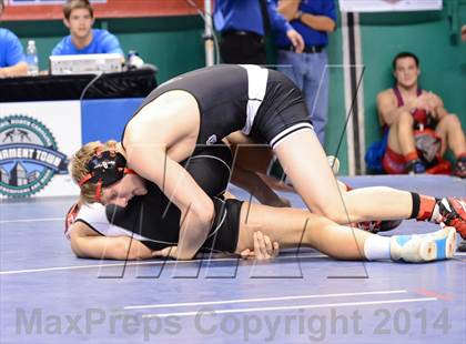 Thumbnail 2 in NCHSAA Individual Wrestling 3A Quarterfinals photogallery.