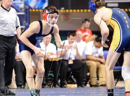 Thumbnail 1 in NCHSAA Individual Wrestling 3A Quarterfinals photogallery.