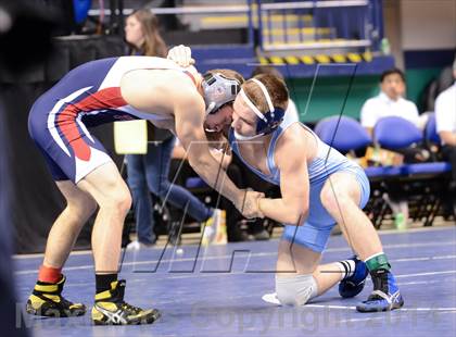 Thumbnail 1 in NCHSAA Individual Wrestling 3A Quarterfinals photogallery.