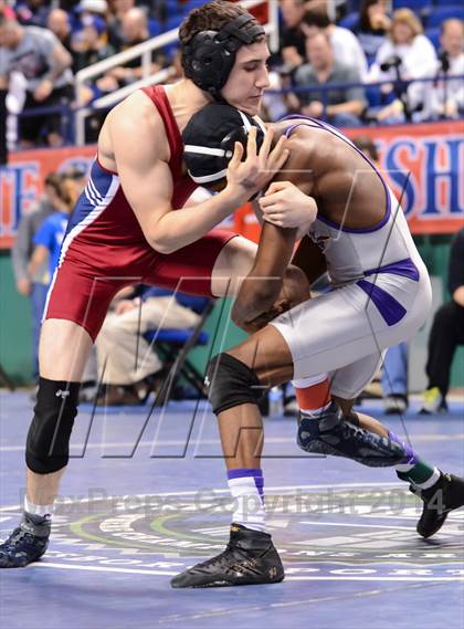 Thumbnail 1 in NCHSAA Individual Wrestling 3A Quarterfinals photogallery.