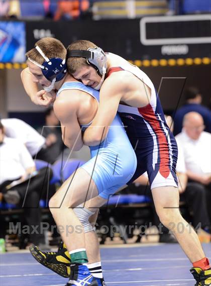 Thumbnail 1 in NCHSAA Individual Wrestling 3A Quarterfinals photogallery.