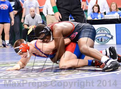 Thumbnail 3 in NCHSAA Individual Wrestling 3A Quarterfinals photogallery.