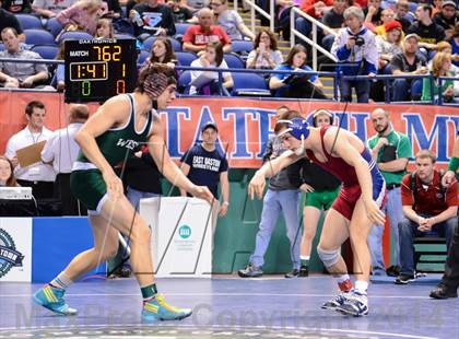 Thumbnail 2 in NCHSAA Individual Wrestling 3A Quarterfinals photogallery.
