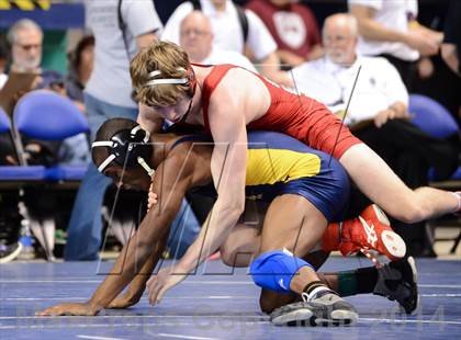 Thumbnail 3 in NCHSAA Individual Wrestling 3A Quarterfinals photogallery.