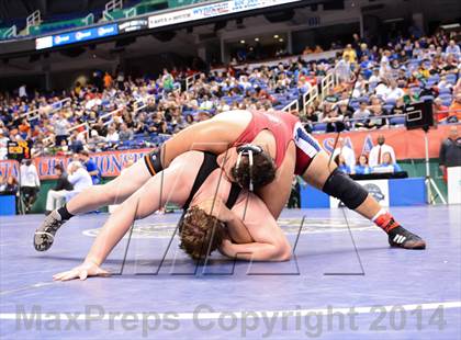 Thumbnail 3 in NCHSAA Individual Wrestling 3A Quarterfinals photogallery.