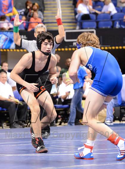 Thumbnail 2 in NCHSAA Individual Wrestling 3A Quarterfinals photogallery.