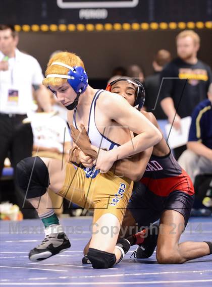 Thumbnail 2 in NCHSAA Individual Wrestling 3A Quarterfinals photogallery.