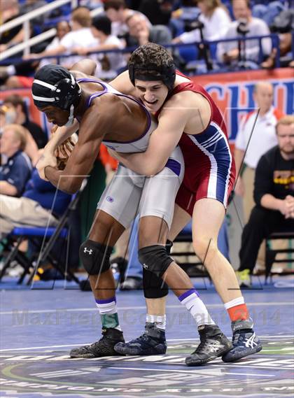 Thumbnail 2 in NCHSAA Individual Wrestling 3A Quarterfinals photogallery.