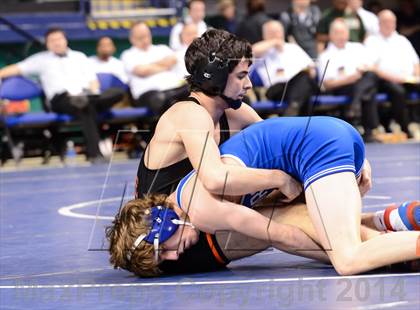 Thumbnail 2 in NCHSAA Individual Wrestling 3A Quarterfinals photogallery.