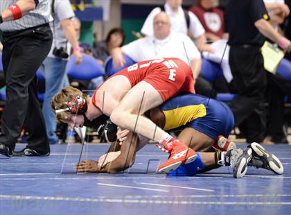 Thumbnail 2 in NCHSAA Individual Wrestling 3A Quarterfinals photogallery.