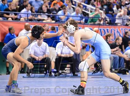 Thumbnail 2 in NCHSAA Individual Wrestling 3A Quarterfinals photogallery.