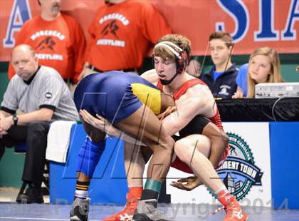 Thumbnail 1 in NCHSAA Individual Wrestling 3A Quarterfinals photogallery.