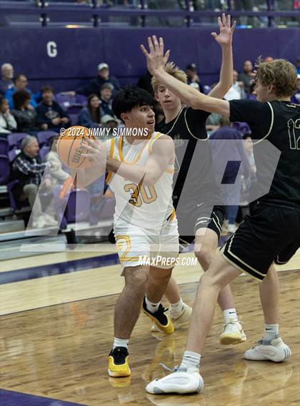 Thumbnail 1 in The Woodlands Christian Academy vs Oakville Tigers (Prairie Farms Holiday Classic) photogallery.