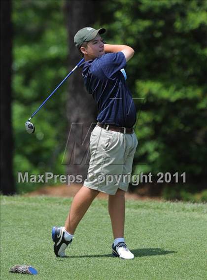Thumbnail 3 in NCHSAA State 4A Boys Golf Championships (Day 1) photogallery.