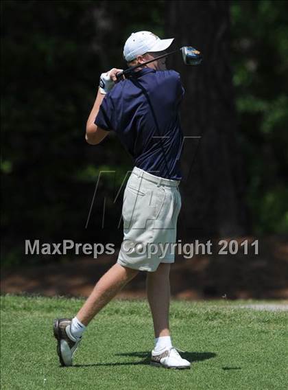 Thumbnail 3 in NCHSAA State 4A Boys Golf Championships (Day 1) photogallery.