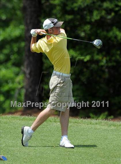 Thumbnail 2 in NCHSAA State 4A Boys Golf Championships (Day 1) photogallery.