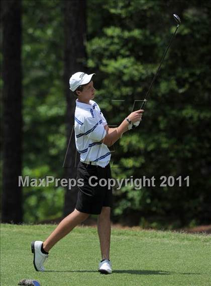 Thumbnail 2 in NCHSAA State 4A Boys Golf Championships (Day 1) photogallery.