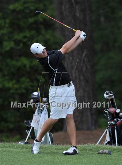 Thumbnail 3 in NCHSAA State 4A Boys Golf Championships (Day 1) photogallery.