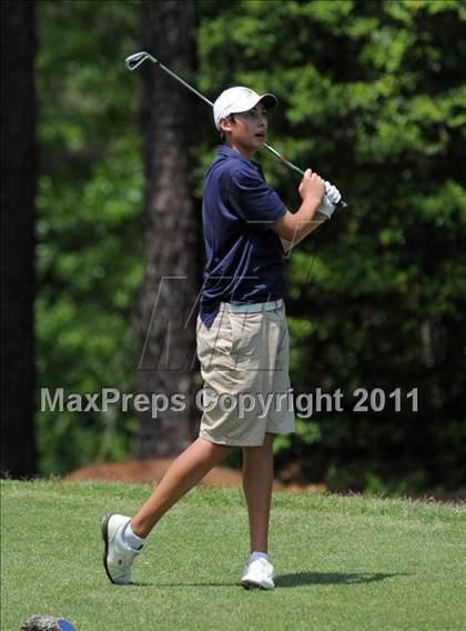 Thumbnail 3 in NCHSAA State 4A Boys Golf Championships (Day 1) photogallery.