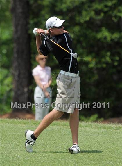 Thumbnail 3 in NCHSAA State 4A Boys Golf Championships (Day 1) photogallery.