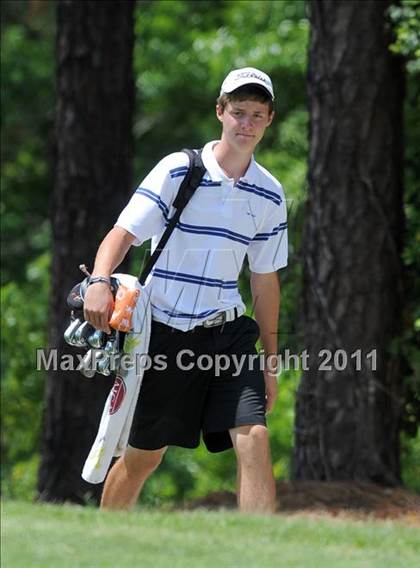 Thumbnail 3 in NCHSAA State 4A Boys Golf Championships (Day 1) photogallery.