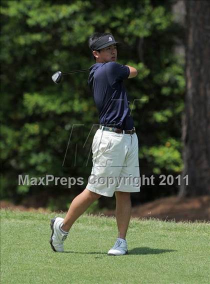Thumbnail 3 in NCHSAA State 4A Boys Golf Championships (Day 1) photogallery.