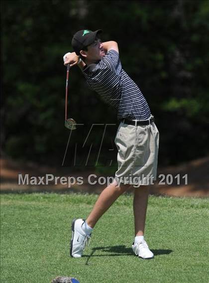 Thumbnail 3 in NCHSAA State 4A Boys Golf Championships (Day 1) photogallery.