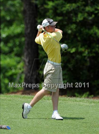 Thumbnail 3 in NCHSAA State 4A Boys Golf Championships (Day 1) photogallery.