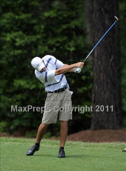 Thumbnail 3 in NCHSAA State 4A Boys Golf Championships (Day 1) photogallery.