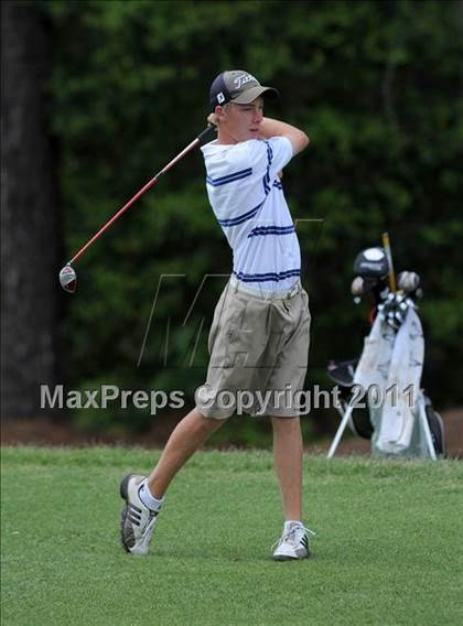 Thumbnail 2 in NCHSAA State 4A Boys Golf Championships (Day 1) photogallery.